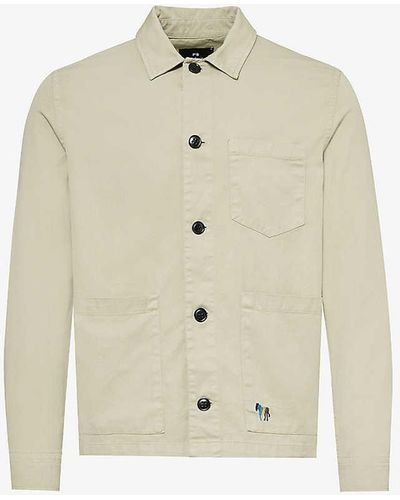 PS by Paul Smith Zebra Logo-embroidered Organic-cotton Jacket Xx - Natural