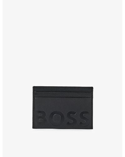 BOSS Logo-emed Leather Wallet - White