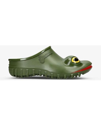 JW Anderson X Wellipets Frog Hand-painted Pvc Clogs - Green