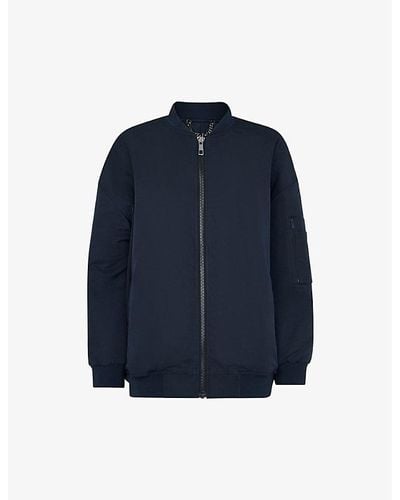 Whistles Maria Recycled-polyester Bomber Jacket - Blue