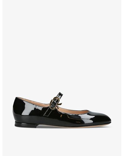 Gianvito Rossi Mary Buckle-embellished Patent-leather Pumps - Black