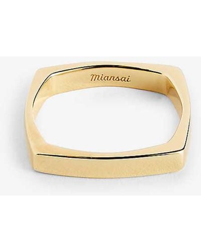 Miansai Level Slim-band Sterling-silver 14ct Yellow- Plated Ring - Metallic