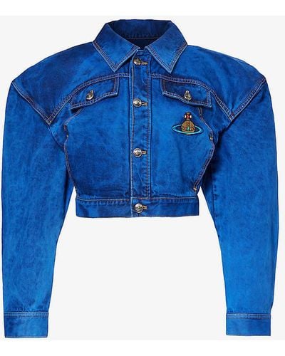 Vivienne Westwood Boxer Logo-embroidered Denim Jacket X - Blue