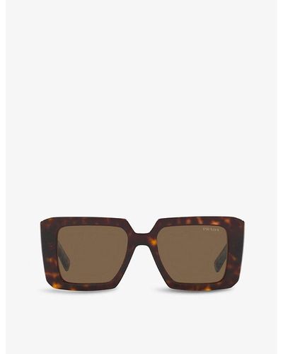 Prada Pr 23ys Square-frame Tortoiseshell Acetate Sunglasses - Brown