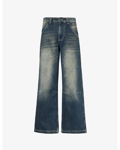 Jaded London Colossus Brand-appliquéd Relaxed-fit Jeans - Blue