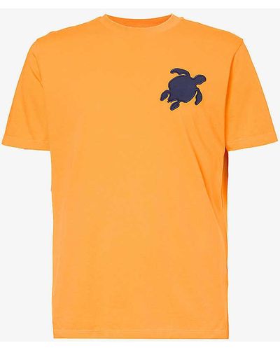 Vilebrequin Portisol Brand-embroidered Cotton-jersey T-shirt Xx - Orange