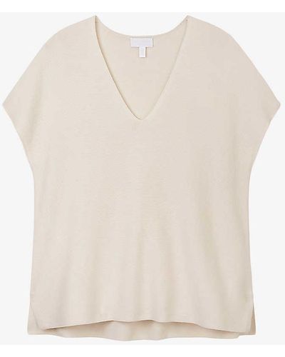 The White Company Textured Stitch Knitted Cotton Top - White