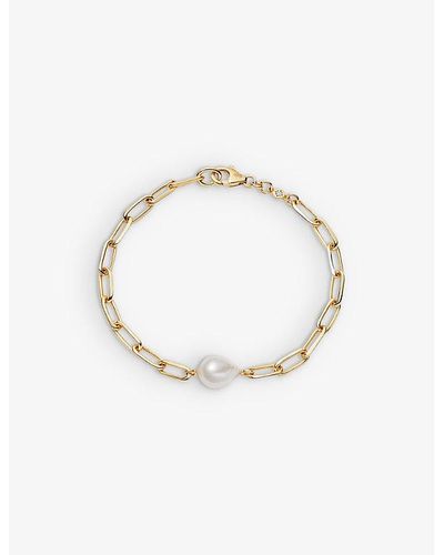 Astley Clarke Celestial Pearl And 18ct Gold Plated 925 Sterling Silver Bracelet - Metallic