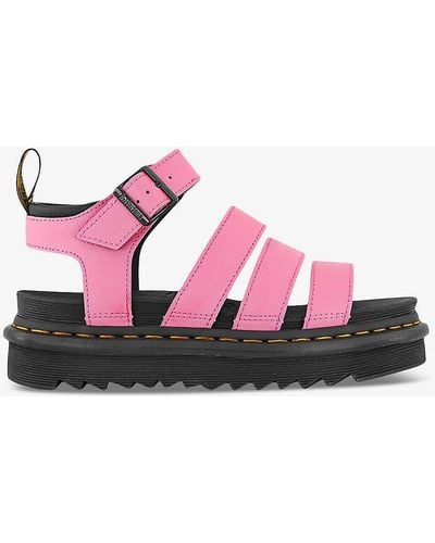 Dr. Martens Blaire Multi-strap Coated-leather Sandals - Pink