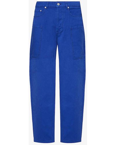 KENZO Elephant Straight-leg Mid-rise Denim Trousers - Blue