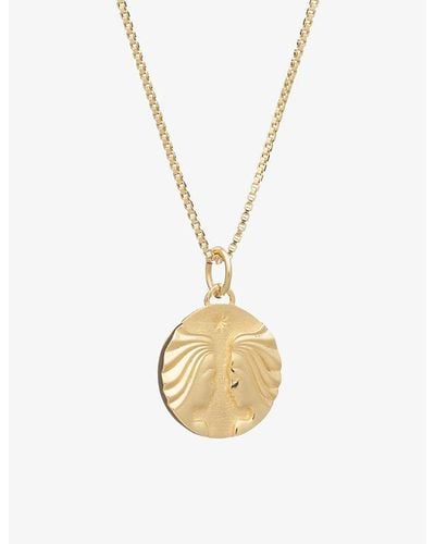 Rachel Jackson Zodiac Coin Gemini Short 22ct Gold-plated Sterling Silver Necklace - Metallic