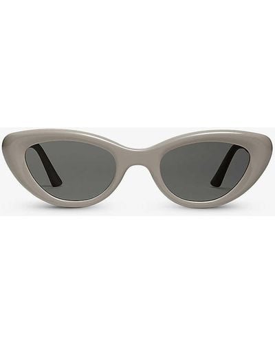 Gentle Monster Conic G10 Cat-eye Branded Arm Acetate Sunglasses - Grey