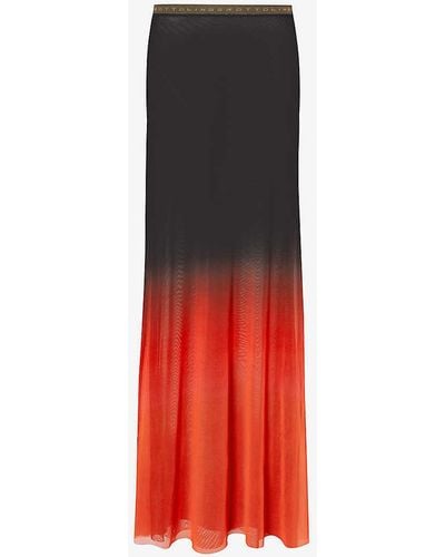 OTTOLINGER Gradient-pattern Recycled-polyester Maxi Skirt - Red