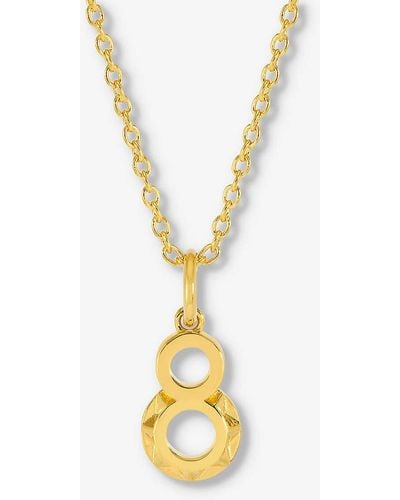 Rachel Jackson Symbolic Number Eight 22ct Yellow- Plated Sterling-silver Pendant Necklace - Metallic