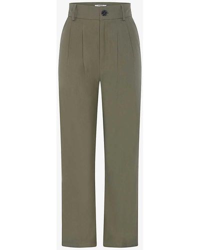 OMNES Cinnamon High-rise Relaxed-fit Stretch-woven Trousers - Green