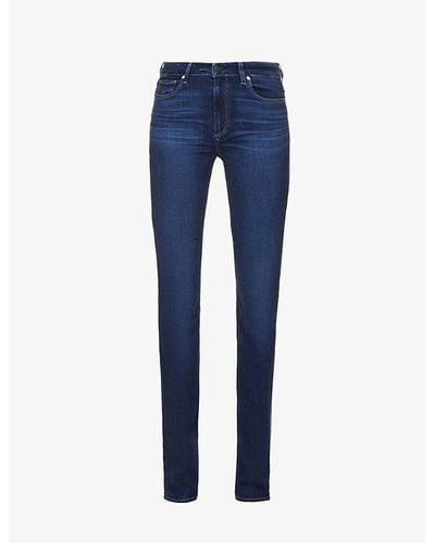 PAIGE Hoxton Straight High-rise Cotton-blend Denim Jeans - Blue