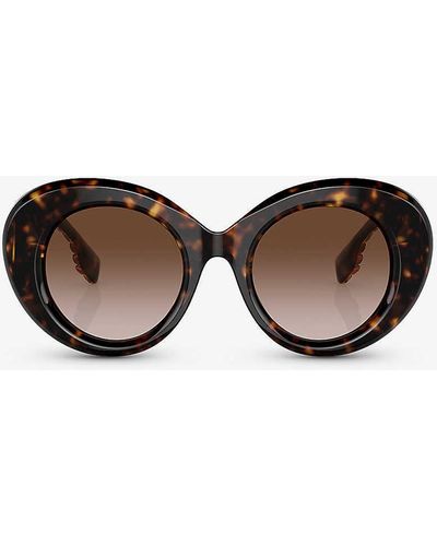 Burberry Be4370u Margot Round-frame Tortoiseshell Acetate Sunglasses - Brown