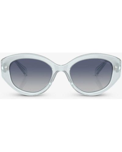Swarovski Sk6005 Oval-frame Acetate Sunglasses - Blue