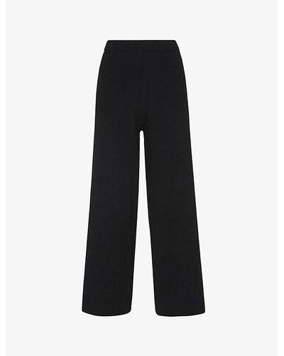 Whistles Knitted Wide-leg Trousers - Black