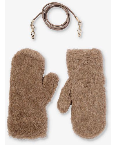 Ombrato Wool Blend Teddy Gloves W/ Strap