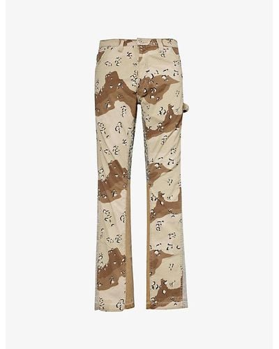 GALLERY DEPT. Choc Chip Camo-pattern Straight-leg Cotton Pants - Natural