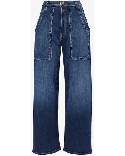 Mother The Quartet High-rise Relaxed-fit Stretch-denim Blend Jeans - Blue