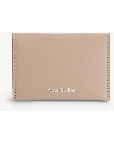 Acne Studios Foil-branded Six-slot Leather Card Holder - Natural