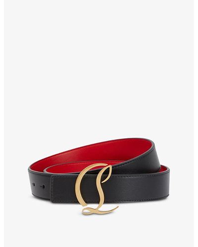 Christian Louboutin Logo-buckle Leather Belt - Red
