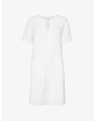 Aspiga Roxy V-neck Cotton Mini Dress - White