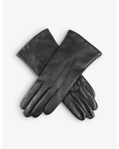 Dents Maisie Cashmere-lined Touchscreen Leather Gloves - Black