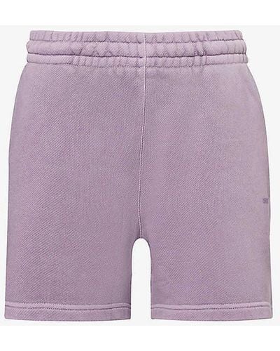 GYMSHARK Everywear Comfort Logo-embossed Cotton-jersey Shorts - Purple