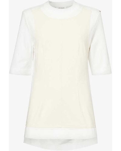 Sportmax Ululo Contrast-panel Cotton-jersey T-shirt - White