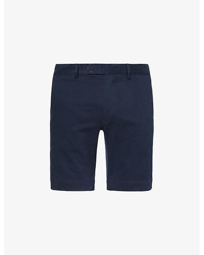 Polo Ralph Lauren Slim-fit Mid-rise Stretch-cotton Shorts - Blue