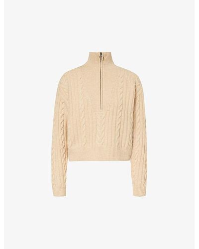 PAIGE Maylene High-neck Wool-blend Sweater - Natural