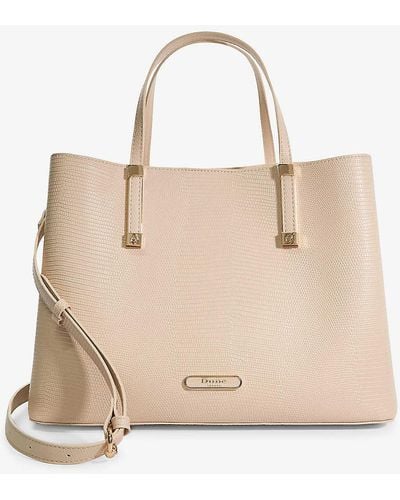 Dune Dorry Large Faux-leather Tote Bag - Natural