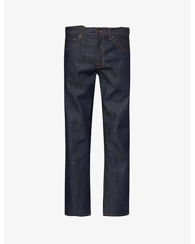 Nudie Jeans Gritty Jackson Straight-leg Regular-fit Denim Jeans - Blue