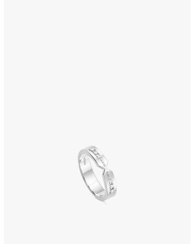 Astley Clarke Luna Sterling-silver Band Ring - White