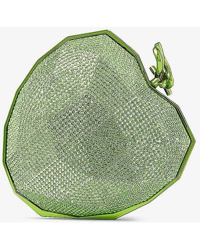 Jimmy Choo Faceted Heart-shaped Lucite Clutch Bag - Green