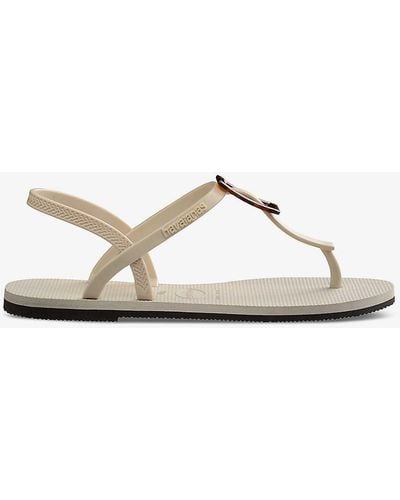 Havaianas Have You Paraty Buckle Logo-embossed Rubber Flip-flops - White