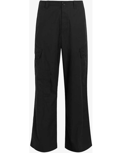 AllSaints Verge Patch-pocket Organic-cotton Trousers - Black