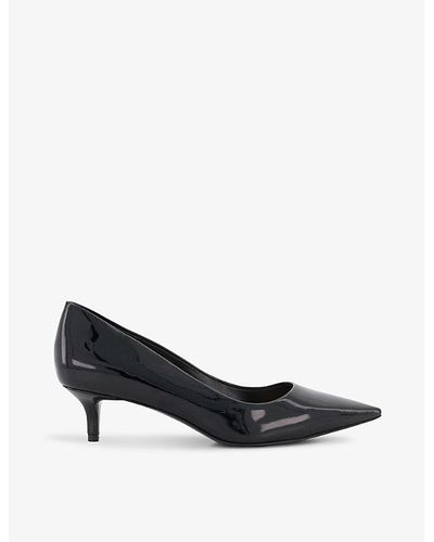 Dune Advanced Patent Faux-leather Kitten-heel Courts - Black