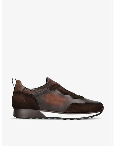 Magnanni Murgon Mica No-lace Leather Low-top Trainers - Brown
