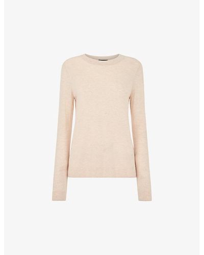 Whistles Annie Slim-fit Metallic-knitted Sweater - Natural