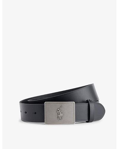 Polo Ralph Lauren Logo-engraved Leather Belt - Black