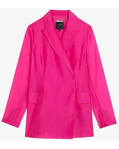 Ted Baker Yomu Double-breasted Woven Blazer - Pink