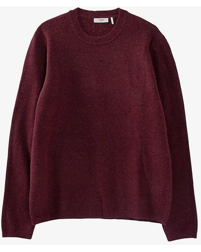 IKKS Round-neck Brushed-finish Knitted Jumper - Red