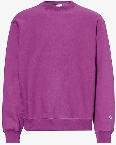 Champion Brand-appliqué Regular-fit Cotton-blend Sweatshirt - Purple