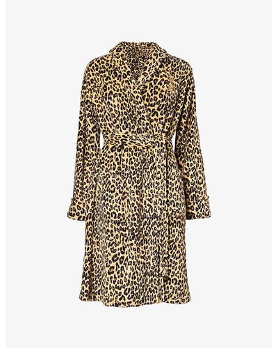 Lauren by Ralph Lauren Animal-print Logo-embroidered Recycled-polyester Robe - Natural