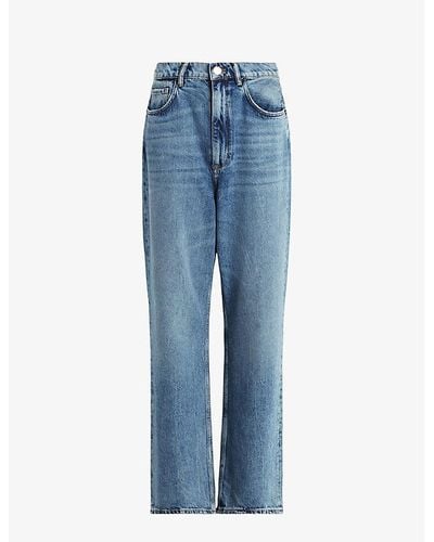 AllSaints Blake Low-rise Wide-leg Denim Jeans - Blue