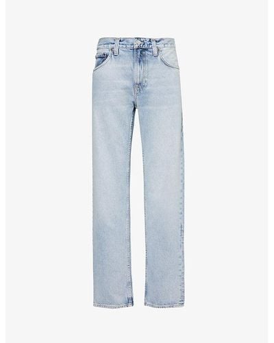 Nudie Jeans Gritty Jackson Straight-leg Mid-rise Jeans - Blue